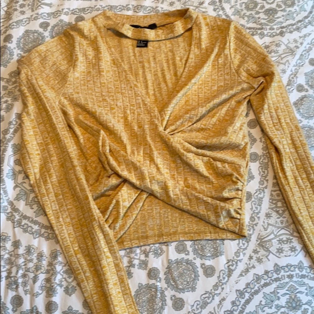 Mustard yellow crop top